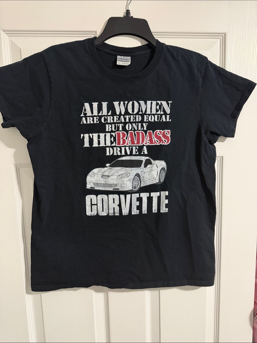 Black Graphic 'The Badass Drive a Corvette' Tee